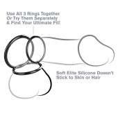 Набор из трех черных эрекционных колец Silicone 3-Ring Stamina Set - Pipedream - в Волгограде купить с доставкой