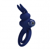 Синее эрекционное кольцо с вибростимуляцией клитора Powerful Ring - Baile - в Волгограде купить с доставкой