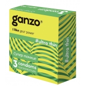 Ультратонкие презервативы Ganzo Ultra thin - 3 шт. - Ganzo - купить с доставкой в Волгограде