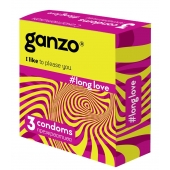 Презервативы с анестетиком для продления удовольствия Ganzo Long Love - 3 шт. - Ganzo - купить с доставкой в Волгограде