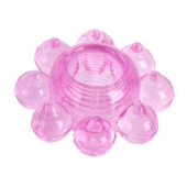 Розовое гелевое эрекционное кольцо-цветок - Toyfa Basic - в Волгограде купить с доставкой