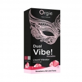 Съедобный жидкий вибратор Dual Vibe! со вкусом клубничного джина с тоником - 15 мл. - ORGIE - купить с доставкой в Волгограде