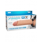 Полый страпон на ремнях 8’’ Hollow Silicone Strap-on - Pipedream - купить с доставкой в Волгограде