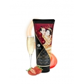 Массажный крем для тела с ароматом клубники и шампанского Sparkling Strawberry Wine - 200 мл. - Shunga - купить с доставкой в Волгограде