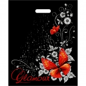 Черный пакет Glamour с вырубной ручкой (38х47 см) - Сима-Ленд - купить с доставкой в Волгограде