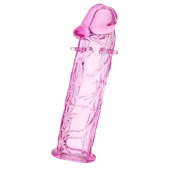 Розовая насадка фаллической формы - 12,5 см. - A-toys - в Волгограде купить с доставкой