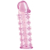 Розовая насадка на пенис с шипами - 12,5 см. - A-toys - в Волгограде купить с доставкой