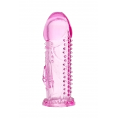 Розовая насадка на пенис с шипиками и коготком - 13,5 см. - A-toys - в Волгограде купить с доставкой