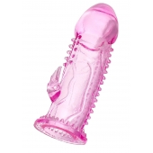 Розовая насадка на пенис с шипиками и коготком - 13,5 см. - A-toys - в Волгограде купить с доставкой
