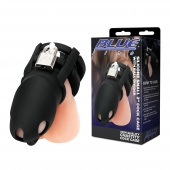 Черная клетка для пениса Silicone Small 2 in Cock Cage With Ball Divider - BlueLine - купить с доставкой в Волгограде