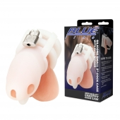 Белая клетка для пениса Silicone Small 2 in Cock Cage With Ball Divider - BlueLine - купить с доставкой в Волгограде