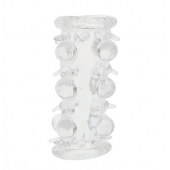 Прозрачная насадка на пенис с шипами и бугорками JELLY JOY LUST CLUSTER CLEAR - Dream Toys - в Волгограде купить с доставкой