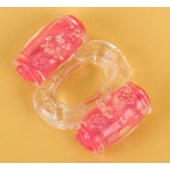 Прозрачное виброкольцо с двумя вибропульками - Toyfa Basic - в Волгограде купить с доставкой