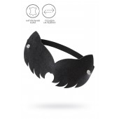 Черная закрытая кожаная маска с ушками кошки - Pecado - купить с доставкой в Волгограде