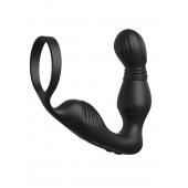 Черный вибростимулятор простаты с эрекционным кольцом Ass-Gasm Pro P-Spot Milker - Pipedream - в Волгограде купить с доставкой
