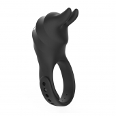 Черное эрекционное кольцо Usagi с ушками и пультом ДУ - BeYourLover - в Волгограде купить с доставкой
