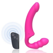 Розовый безремневой страпон Straples Strap-On Dildo - Erokay - купить с доставкой в Волгограде