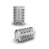 Прозрачная насадка на пенис с шишечками STAY HARD COCK SLEEVE 02 CLEAR - Blush Novelties - в Волгограде купить с доставкой