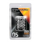 Прозрачная насадка с капельками STAY HARD COCK SLEEVE 05 CLEAR - Blush Novelties - в Волгограде купить с доставкой