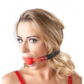 Силиконовый кляп-шар на чёрных ремешках Red Gag silicone - Orion - купить с доставкой в Волгограде