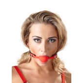 Силиконовый кляп-шар на чёрных ремешках Red Gag silicone - Orion - купить с доставкой в Волгограде