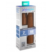 Коричневая насадка на член 2  Silicone X-tension - 20,3 см. - Pipedream - в Волгограде купить с доставкой