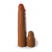 Коричневая насадка на член 2  Silicone X-tension - 20,3 см. - Pipedream - в Волгограде купить с доставкой