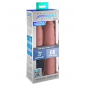 Телесная вибронасадка на член 3  Vibrating Mega X-tension with Remote - 22,9 см. - Pipedream - в Волгограде купить с доставкой