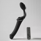 Черный безремневой вибрострапон Strap-On-Me Multi Orgasm Size XL - Strap-on-me - купить с доставкой в Волгограде