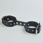 Черные кожаные наручники-фиксатор - Sitabella - купить с доставкой в Волгограде