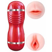 Двусторонний мастурбатор в колбе Cleo - вагина и ротик - Boys of Toys - в Волгограде купить с доставкой