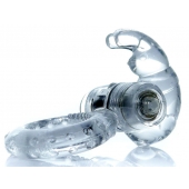 Прозрачное эрекционное виброкольцо с клиторальным зайчиком - Boys of Toys - в Волгограде купить с доставкой