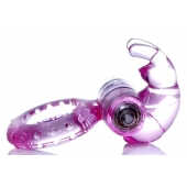 Розовое эрекционное виброкольцо с клиторальным зайчиком - Boys of Toys - в Волгограде купить с доставкой