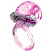 Розовое эрекционное виброкольцо с клиторальным зайчиком - Boys of Toys - в Волгограде купить с доставкой