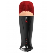 Телесный мастурбатор-вагина в черной колбе с вибрацией Fuck-O-Matic Pro XL - Pipedream - в Волгограде купить с доставкой