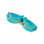 Голубые двуслойные кожаные оковы - Pecado - купить с доставкой в Волгограде