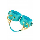 Голубые однослойные кожаные оковы - Pecado - купить с доставкой в Волгограде