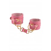 Розовые однослойные кожаные наручники - Pecado - купить с доставкой в Волгограде