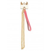 Розовый кожаный поводок с карабином для ошейника - 80 см. - Pecado - купить с доставкой в Волгограде