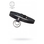 Черный чокер-ошейник с кольцом в кольце - Pecado - купить с доставкой в Волгограде