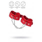 Красные кожаные наручники-браслеты со скруглёнными углами - Pecado - купить с доставкой в Волгограде