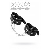 Черные кожаные наручники-браслеты со скруглёнными углами - Pecado - купить с доставкой в Волгограде