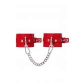Красные мягкие кожаные оковы с люверсами - Pecado - купить с доставкой в Волгограде