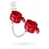Красные мягкие кожаные оковы с люверсами - Pecado - купить с доставкой в Волгограде
