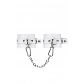 Белые мягкие кожаные оковы с люверсами - Pecado - купить с доставкой в Волгограде