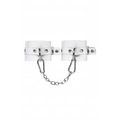 Белые мягкие кожаные наручники с люверсами - Pecado - купить с доставкой в Волгограде