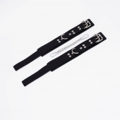 Черные кожаные оковы с регулируемыми ремешками - Crazy Handmade - купить с доставкой в Волгограде