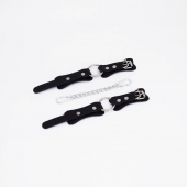 Черные кожаные наручники с кольцом - Crazy Handmade - купить с доставкой в Волгограде