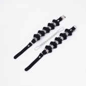 Черные кожаные наручники из звеньев - Crazy Handmade - купить с доставкой в Волгограде