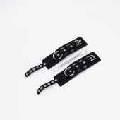 Черные кожаные наручники Sex - Crazy Handmade - купить с доставкой в Волгограде